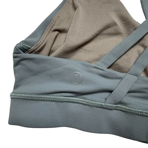 LULULEMON Wrap Energy Bra in Misty Moss Green Size 4 Womens Luxtreme #W2AYCS - Picture 3 of 8